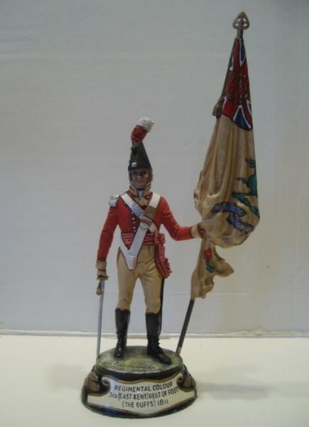 Chas Stadden # 24. Regimental Colour 3rd (East Kent) Regiment The Buffs -1811. This is the second issue of this model showing the Ensign with two cros