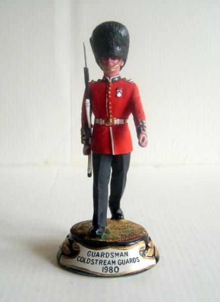 Chas Stadden # 68. Guardsman Coldstream Guards 1980. A really big mistake on this model, one Chas would have not been very pleased about. Its titled C