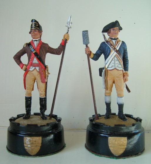 Chas Stadden American Revolutionary War The Army of The Continental Congress Chess pieces Castles: Captain Rhode Island artillery Train & Gunner Capta