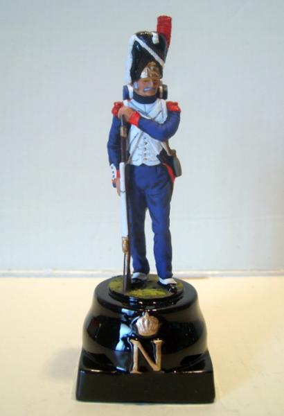 Chas Stadden. Napoleonic Pawn piece from the Waterloo Chess set on its orignal chess base.