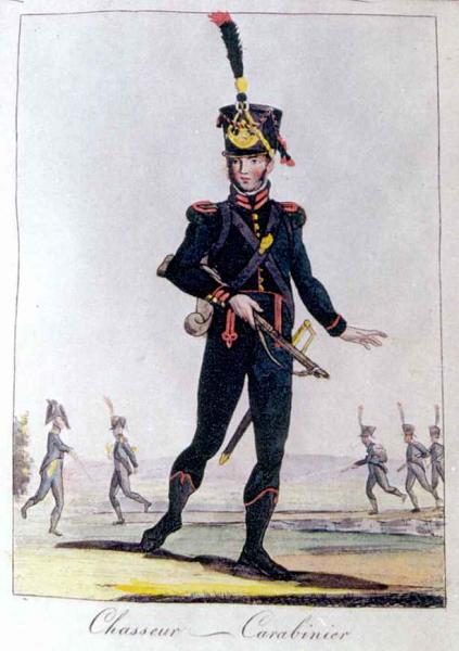 Chasseur-Carabinier 
The Pinhas Uniform Plates of the Westphalian Army: 1811 - 1812
The Infantry (Plate Number 23 - 9.5.1811)