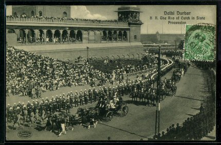 Coronation Durbar, Delhi - H. H. the Rao of Cutch in State Procession.