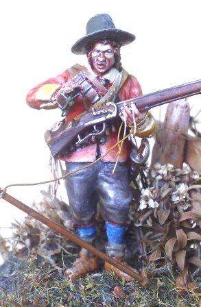 Detail of English Civil War musketeer