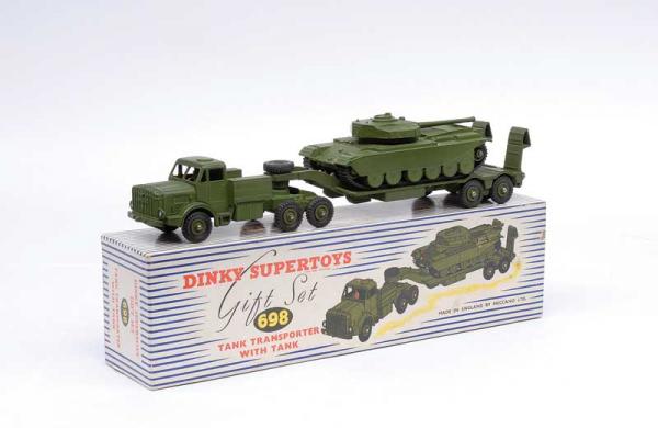 Dinky Tank Transporter with Tank # 698. This vehicle was known as the Mighty Antar. Moved our Centurions & Conquerors around Germany to the training a