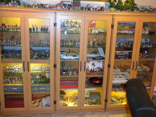 Diorama over 3 adjoining Toy Soldier display cabinets