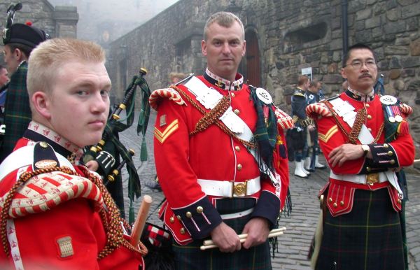 Edinburgh tattoo 2004 drummers.Taken just before we march on.I`m the one in the middle.