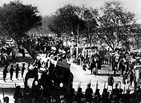 Elephant procession through Delhi to the great Durbar held to celebrate the coronation of Edward VII.