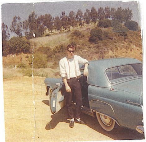 family owned 56 tbird,in calif after driving the mother road rt 66, 1963