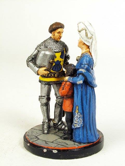 French Knight with his wife and child "Going off the Battle". Copyright © Maxime Chevallier. All rights reserved.