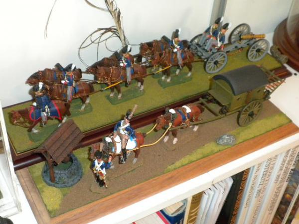 Front View of finished Kits mounted on flocked wooden display stands.