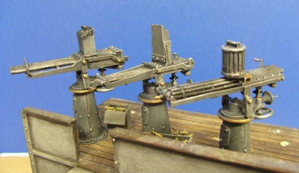 Gatling  Nordenfelt  Gardner machine guns on naval pedestals