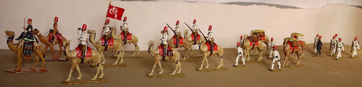 General Charles Gordon and Lieutenant-Colonel J.D.H. Stewart with Egyptian Camel Corps and supply column