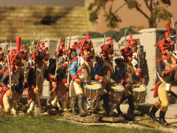 Head of the column entering camp.