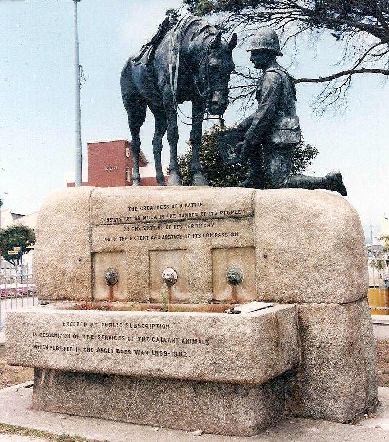 Horse trough dedicated to Boer War horses.   Port Elizabeth, SA.