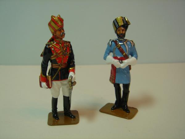 Indian army painted in gloss. Officer on left made up from the spares box