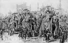 Lord Curzon (1859 - 1923), Viceroy of India, and Prince Arthur, Duke of Connaught (1850 - 1942) in procession past the Jama Masjid mosque in Delhi at 