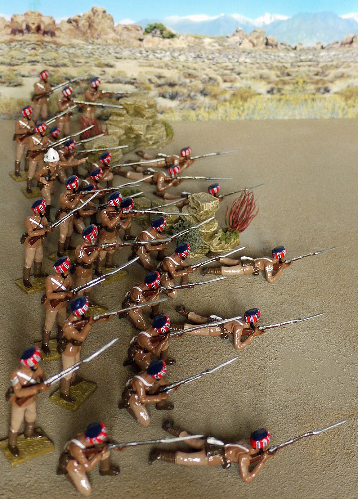 MADRAS PIONEERS, PART OF THE BRITISH MALAKAND FIELD FORCE, IN ACTION AT MALAKAND  1897