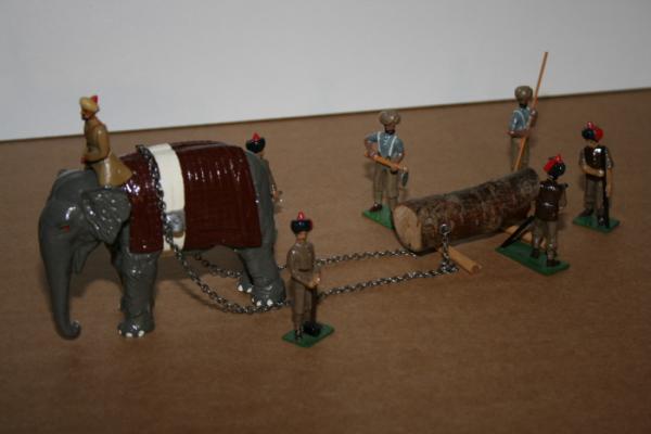 Marlborough - Idian Elephant working party (foot figures are Kingcast)