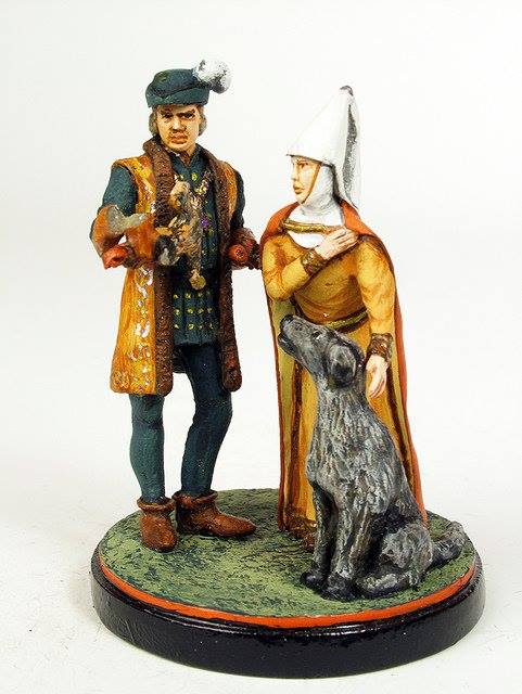 Medieval "Master Falconer and his Wife with Hunting Dog". Copyright © Maxime Chevallier. All rights reserved.