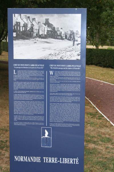 Memorial garden by the bridge over the Merderet at Chef du Pont