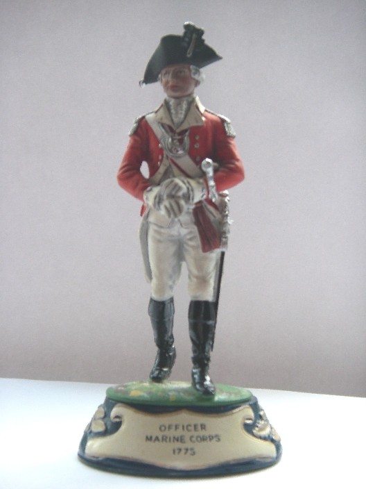 Officer Marine Corps 1775. Painted by Betty Stadden and featured on a green base.