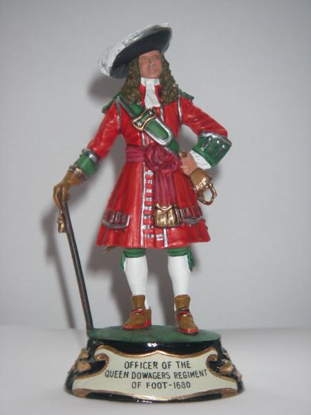 Officer of the Queen Dowager's Regt of Foot 1680. Painted by Kevan Darby.