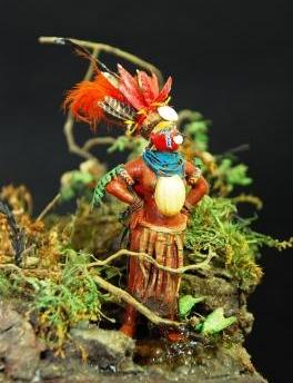 Papua New Guinean tribe Melpa woman Mt Hagen. Scratchbuilt.