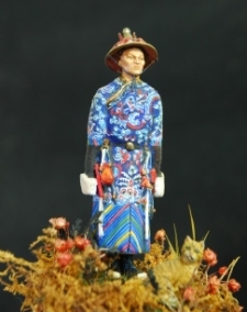 Qing Dynasty Official, China wearing the colourful dragon robe. Scratchbuilt.