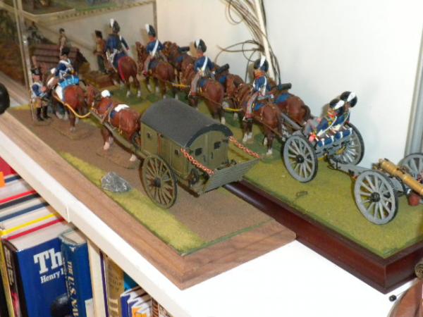 Rear View of finished Kits mounted on flocked wooden display stands.