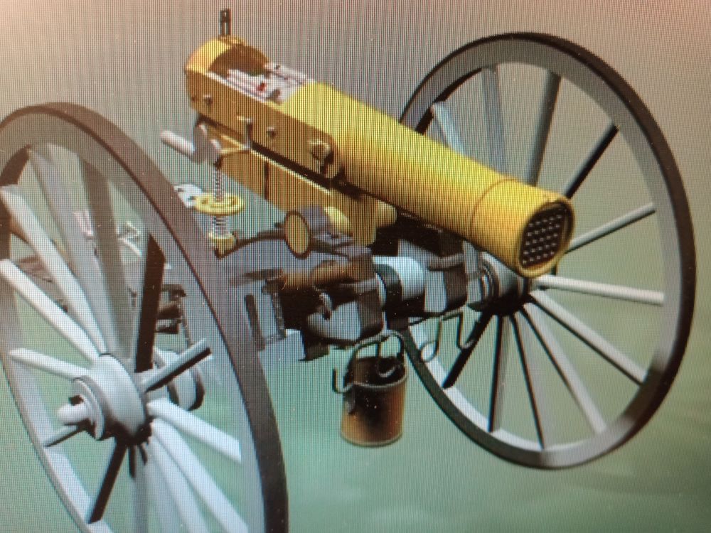 Resized Mountford gattling Gun on wheeled carriage proposed new Kit