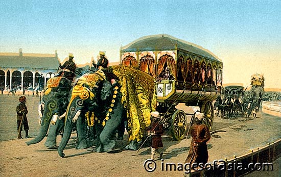 Rewa Elephant Coach, India 1910