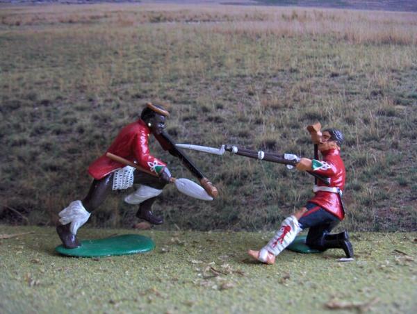 Set  HZ4A  Wouned Soldier with Cruth Fighting Zulu $60.00