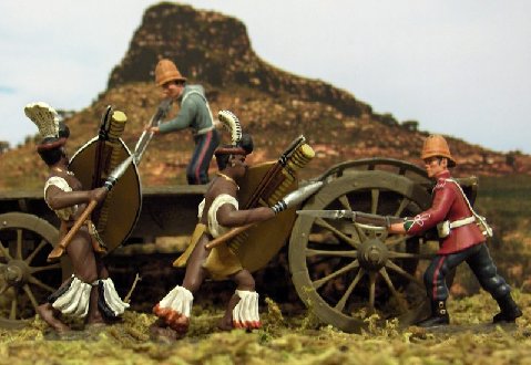 Set WZW.1 Wagon 2 Zulus and 2 24th Foot fighting ( 2 Sets) $108.00 per set