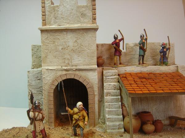 Shots of my crusader force slowly building up along with a JG miniatures roman gate bought from JG as basic castings,buttembled and painted by me but w