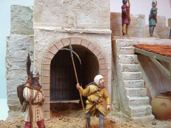 Shots of my crusader force slowly building up along with a JG miniatures roman gate bought from JG as basic castings,buttembled and painted by me, with