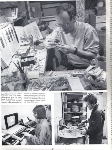 Sid Horton, his wife, and caster at workin their Brighton Basement during the 1970's and early 1980's.