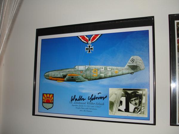 signed photo of Schuck's plane