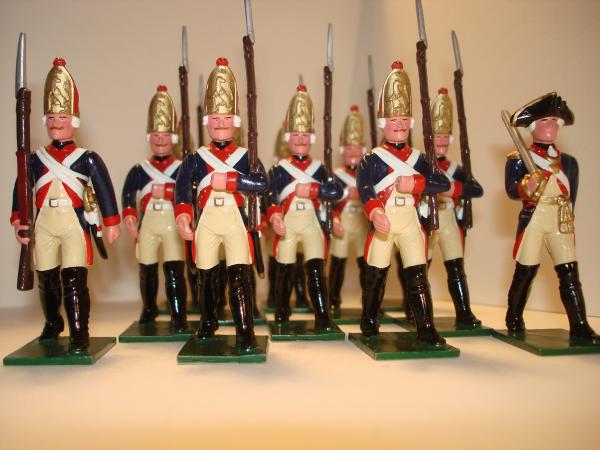 Soldiers Of the World: 12 Hessians marching including a NCO & Officer