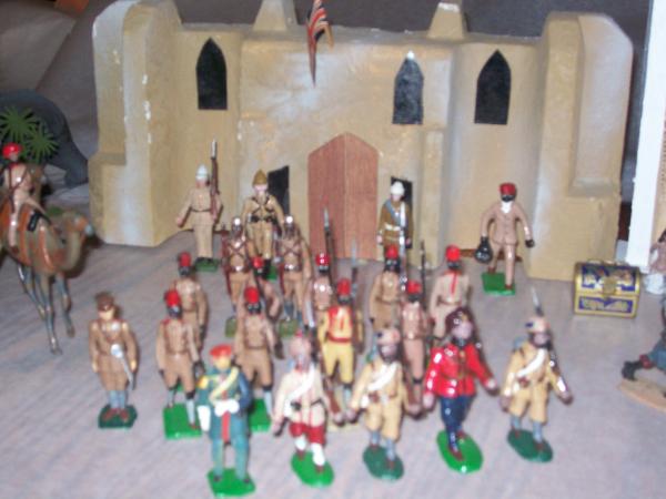 Some middle eastern parade types,,some castings-conversions of my own,old britains,johillco, a few others,restored camel corps