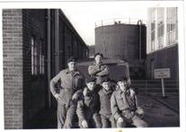 Staff Drivers Tidworth HQ. Big guy on left Bob from the 10th Hussars, then Mick Lynham, Tom Coates, and myself. Forget the guy's name at the rear.