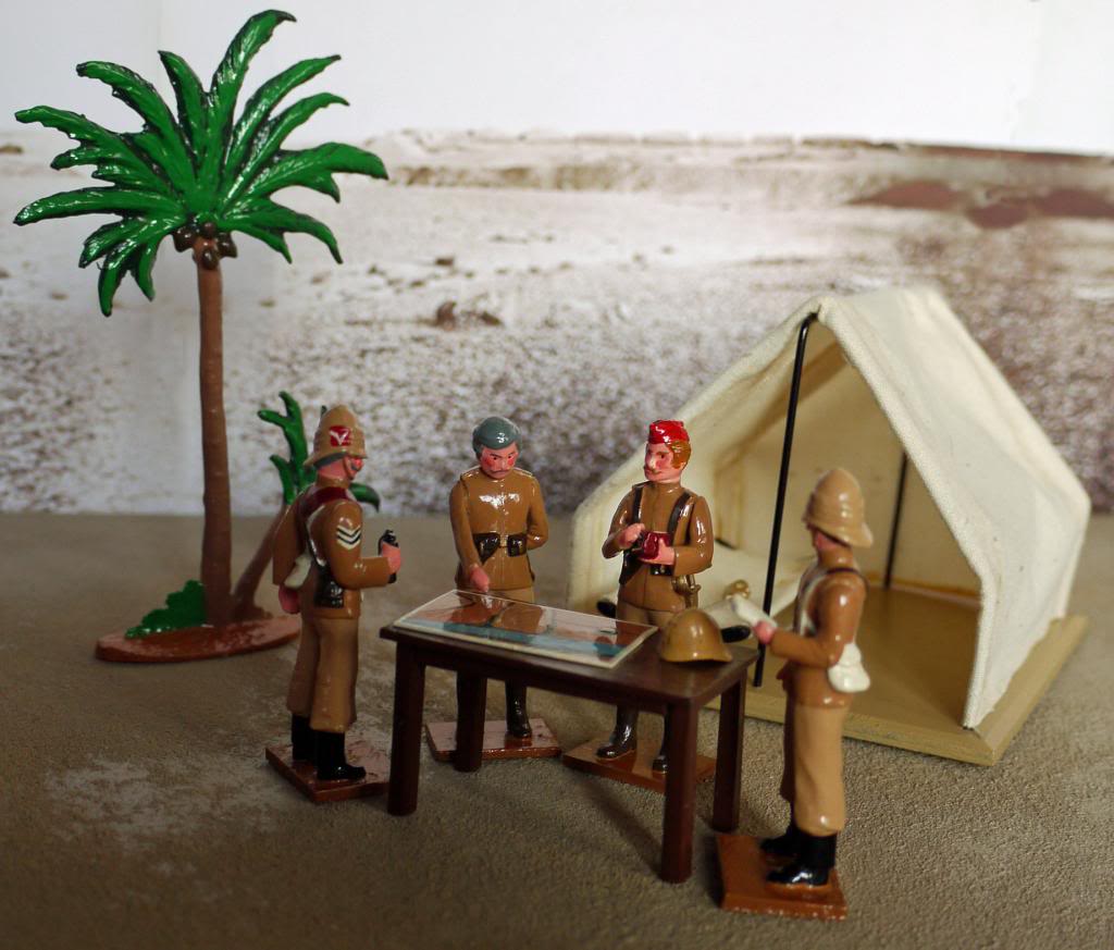 STATEGY IN THE DESERT with original tent, cot and map table