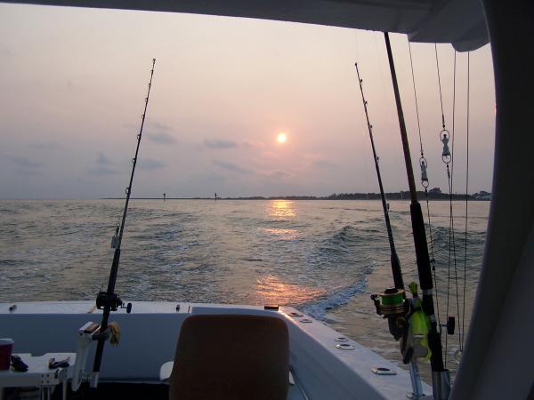 Sun rise over Hateras Inlet.