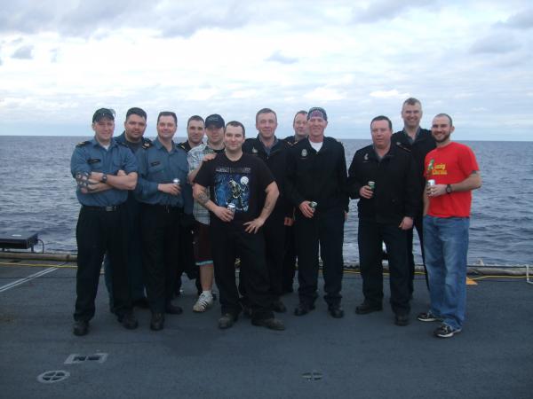 The Hull Tech shop on HMCS Preserver 2009.I`m the tall one on the far right.