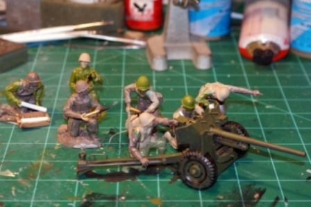 The Imrie-Risley US 57mm Antitank gun with plastic converted gun crew