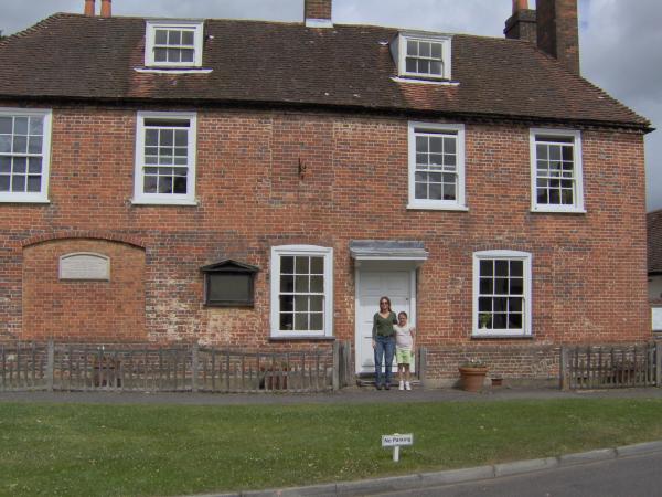 The Missus and daughter outside Jane Austen's house.