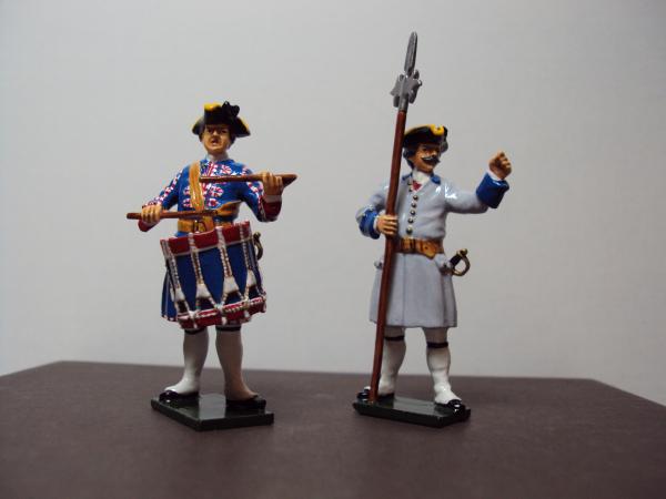 Tradition castings painted as De La Sarre regiment