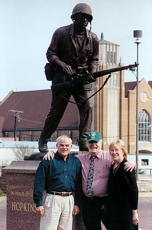 Trip04  Len, Valerie and me in 2004 when they visited Sulphur Springs at our Veteran's Memorial