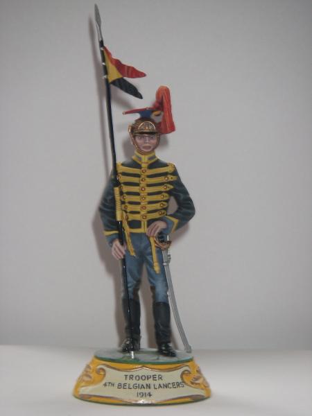 Trooper 4th Belgian Lancers 1914. Painted by Denise Stadden.