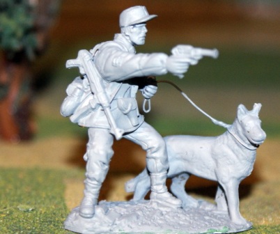 TSSD German with guard dog and drawn pistol