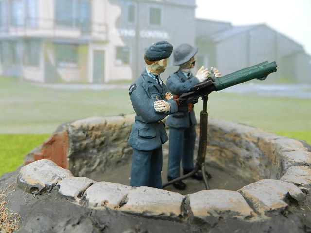 Twin Lewis guns  being checked out bt RAF Airfield Gunners 1940